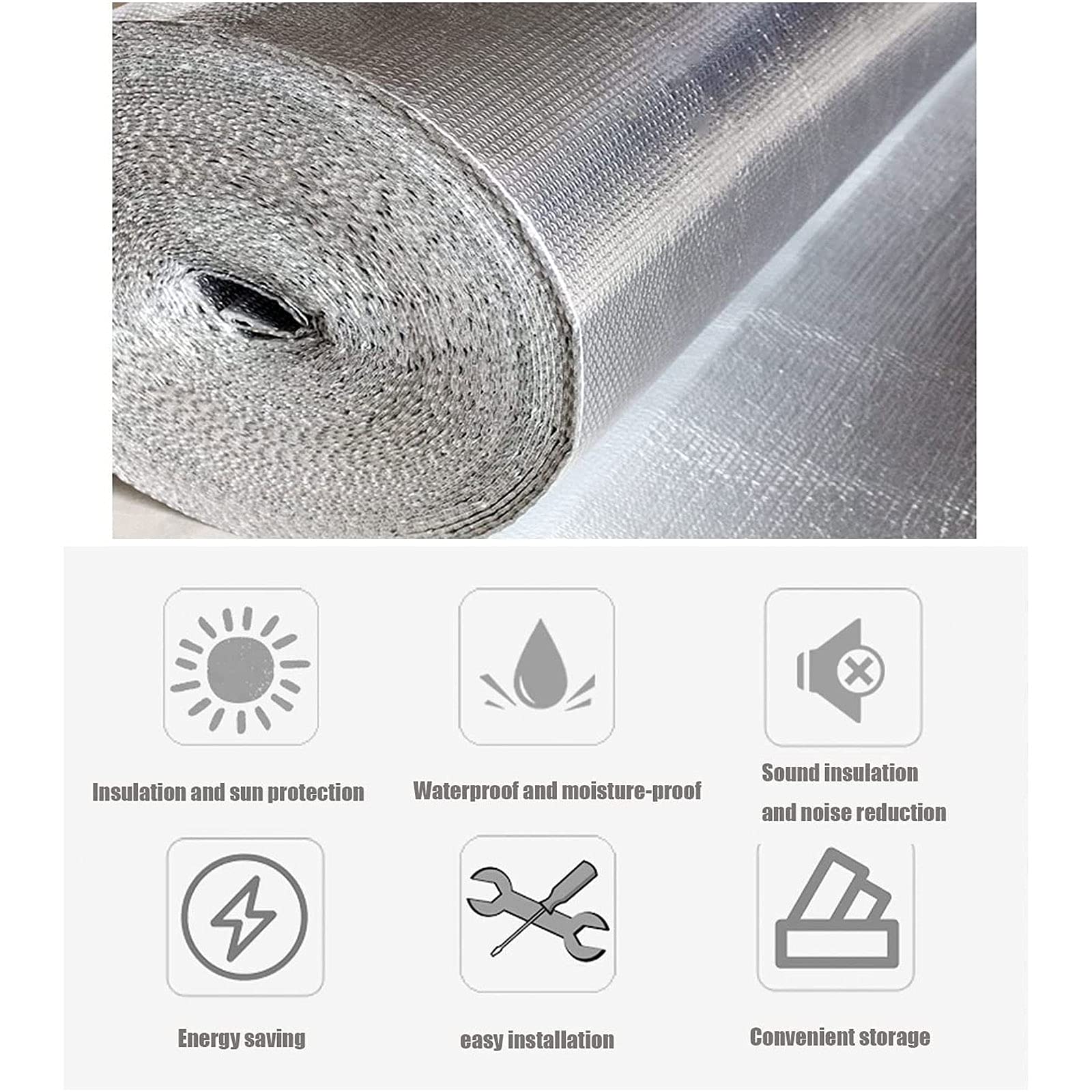 Réflecteur Radiateur Radiateur Chaleur Réflecteur Feuille Isolation Rouleau Double Bulle Réfléchissant Feuille Isolation Film Multifonctionnel Imperméable Soleil Protection Rouleau Radiateur Isolatio