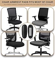 Vista 8 de Podoy Almohadillas de repuesto para reposabrazos de silla de oficina, se adapta a brazos universales de silla de escritorio con patrones