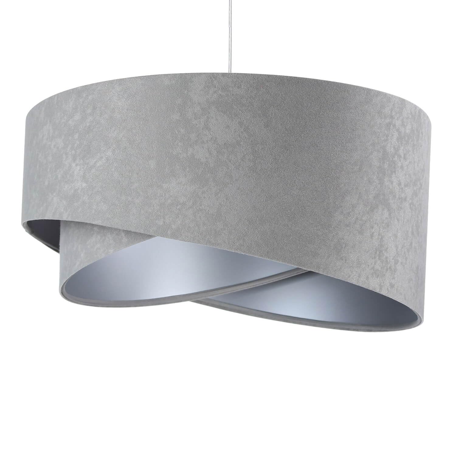 Design hanglamp van velours stof grijs goud asymmetrische kap 50cm E27 slaapkamer woonkamer hal hanglamp hanglamp hanglamp
