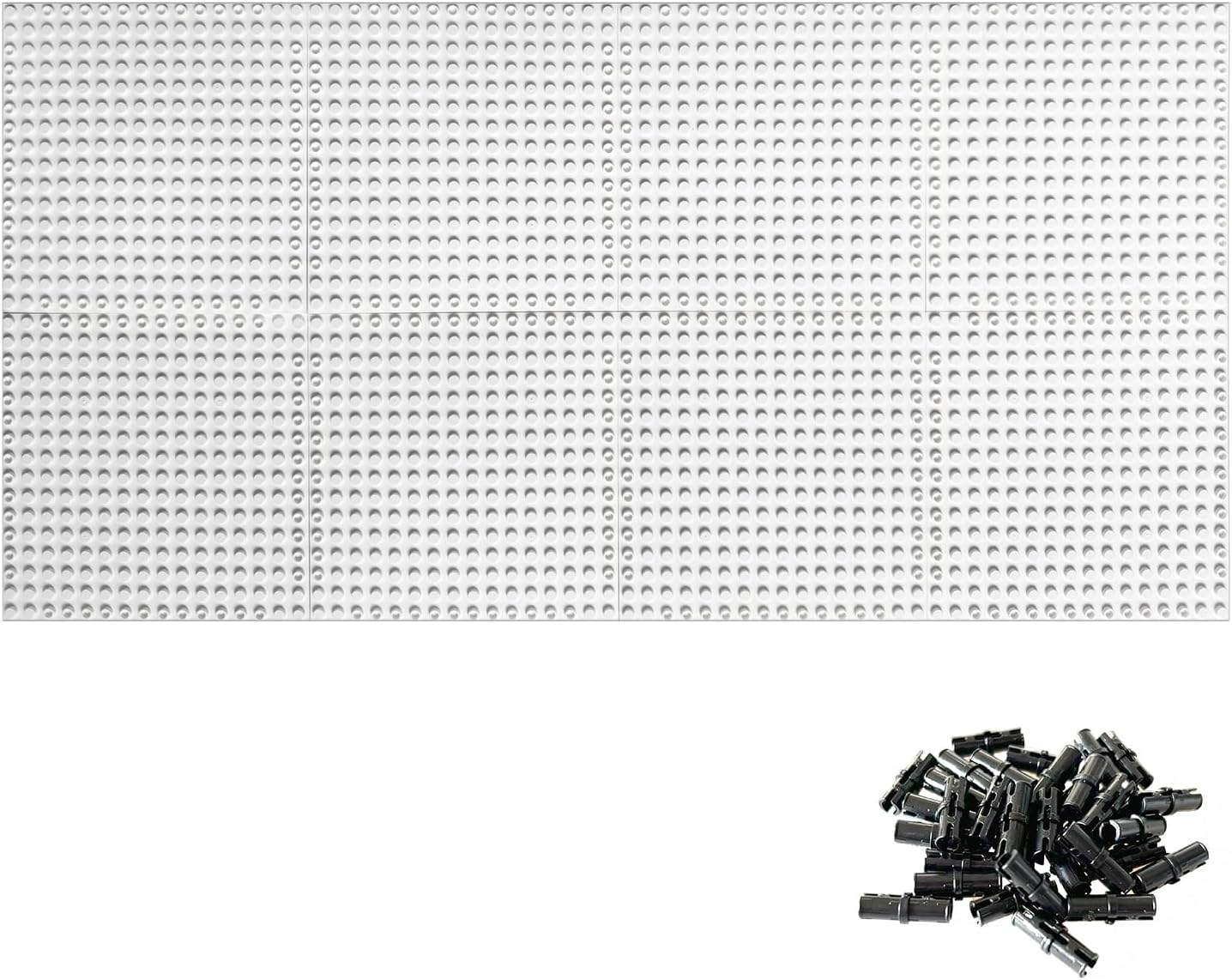8pcs Base Plates Multipack Classic Baseplate Building Plates for Bricks 16x16 Architectural Panels Create Pixel Paintings & Wall Displays Compatible with Major Brick Brands (White)