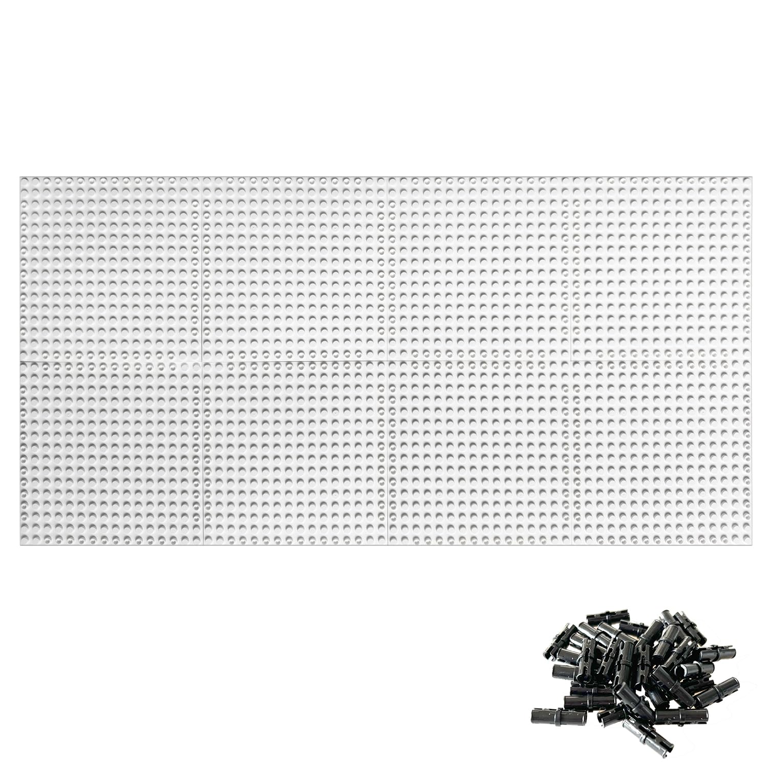 8pcs Base Plates Multipack Classic Baseplate Building Plates for Bricks 16x16 Architectural Panels Create Pixel Paintings & Wall Displays Compatible with Major Brick Brands (White)