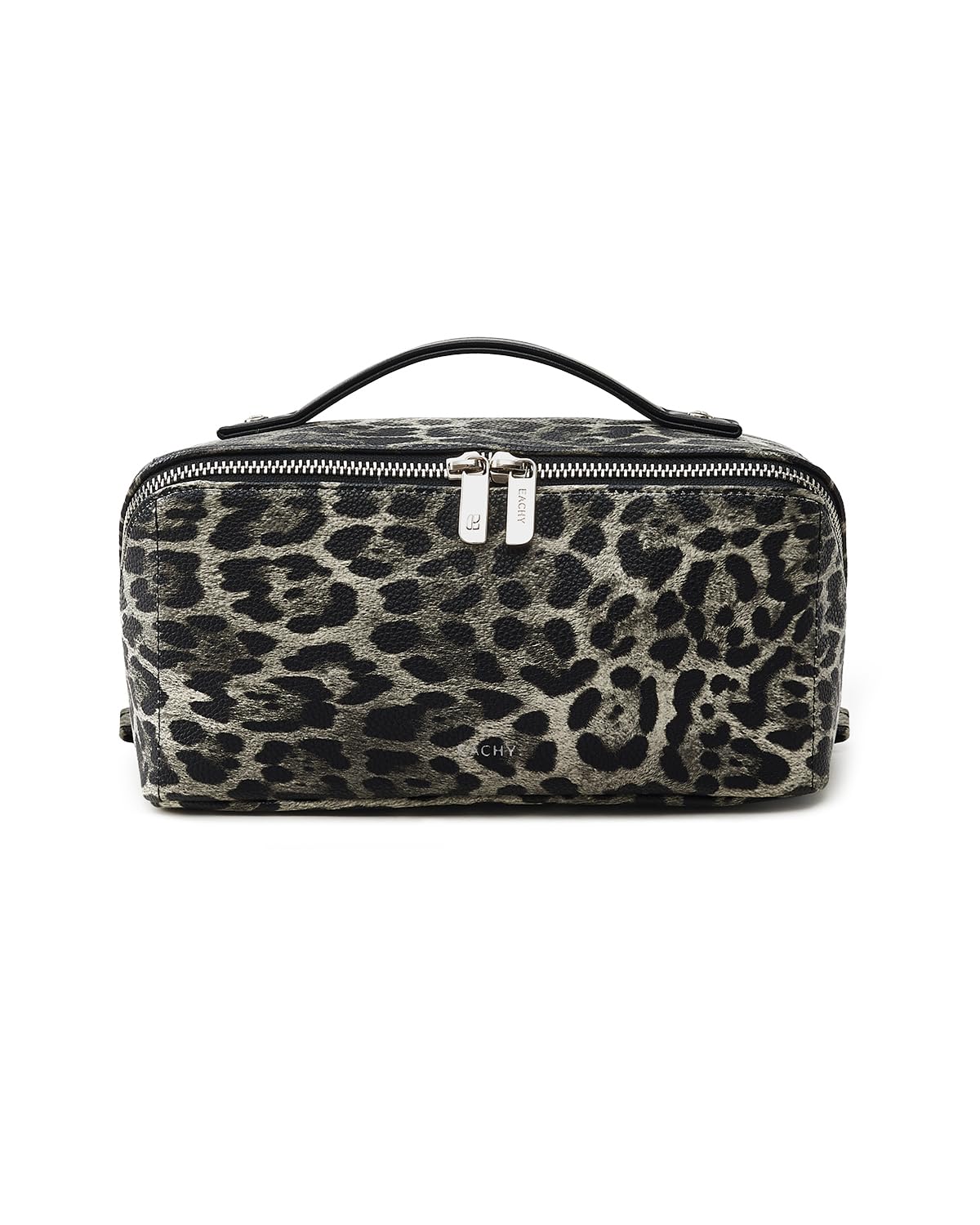 EACHY Travel Makeup Bag for Women, Flat Open Leopard Print Cosmetic Bag
