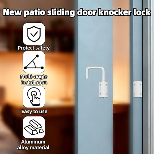 Miniatura 3 de Kit de pestillo de bloqueo de bucle de puerta corredera de patio en forma de U, cierre de seguridad de aleación de aluminio de 90180 grados para