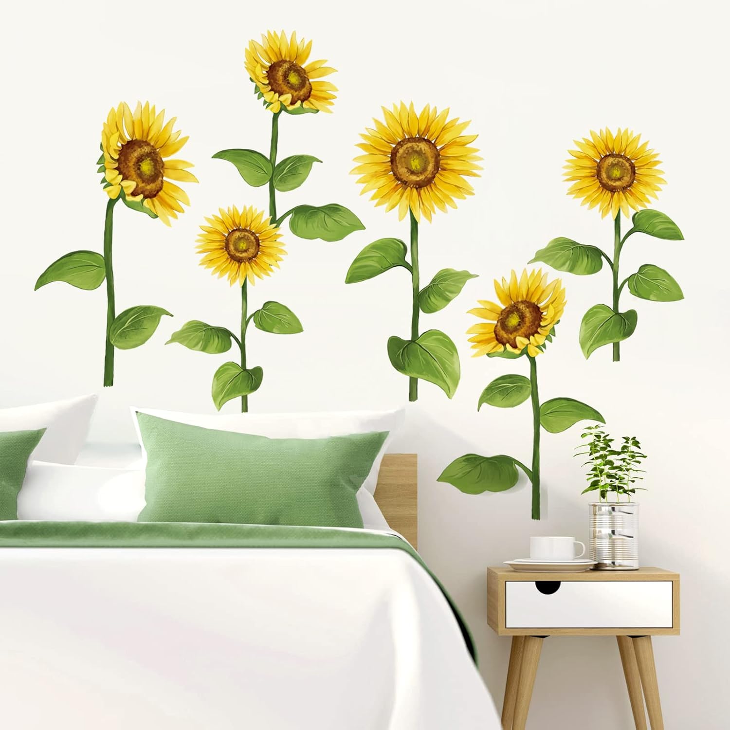 decalmile 6 Big Sunflower Wall Decals Garden Flower Wall