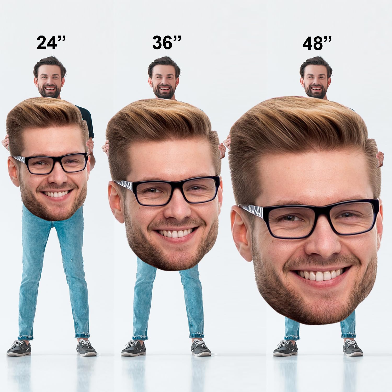 1 Pc, Custom Big Head Cutout | Fun Face Cardboard Cutout | Life Size face | Upload Your Photo - 2 ft