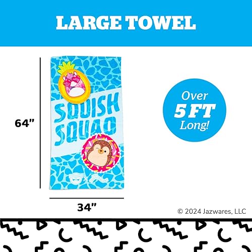 Miniatura 3 de BigMouth x Squishmallows Squish Squad - Toalla de playa de microfibra, secado rápido, bonita toalla de verano para niños