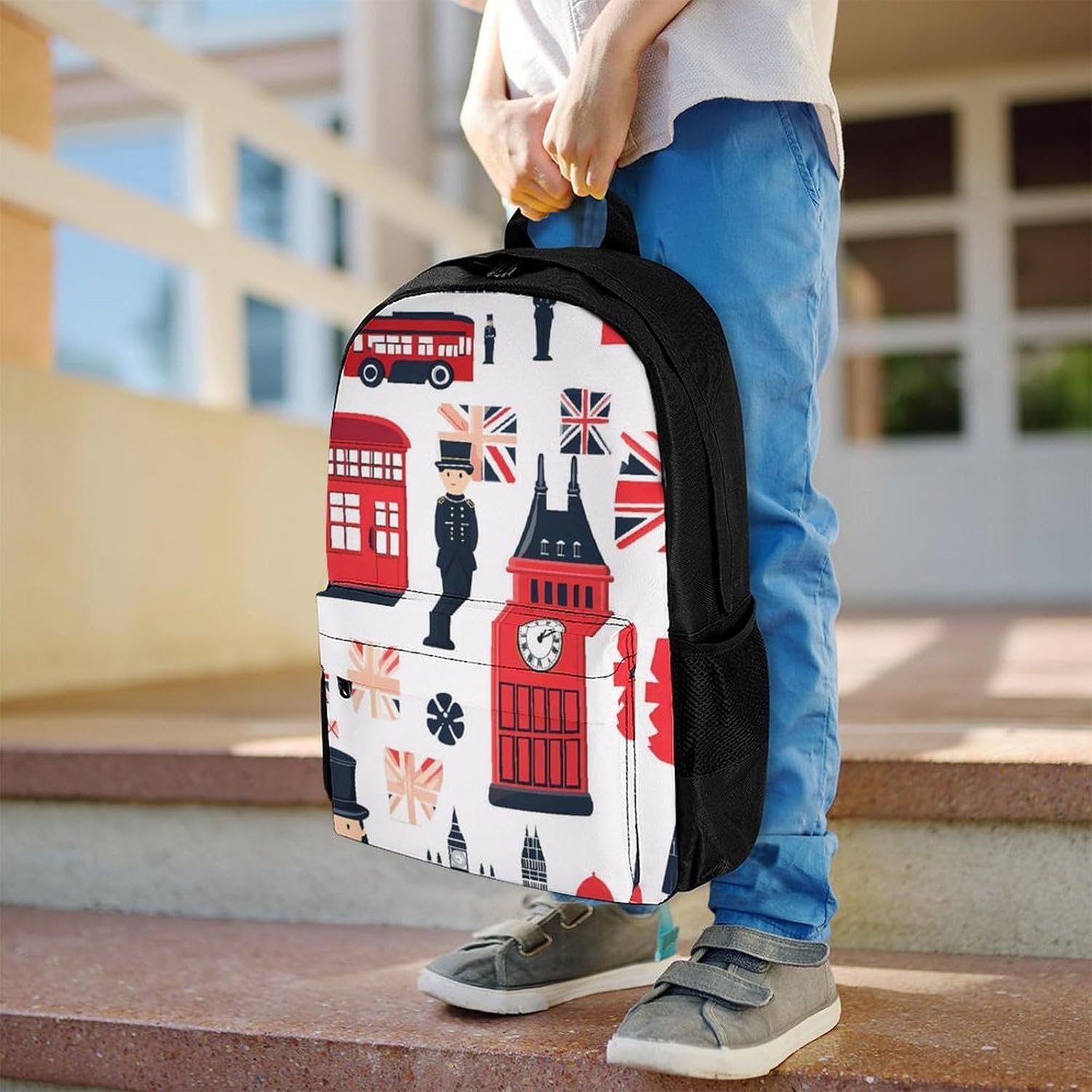England Symbols Print Laptop Backpack for Men Women Fashion Computer Bag Business Travel Daypack