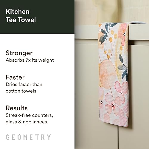 Vista 2 de GEOMETRY Kitchen Tea Towels - Quick Dry Microfiber Dish Towels for Kitchen Sleepy Fields, 18" x 30" 1 Pack Sleepy Fields,Create,Diedre,My