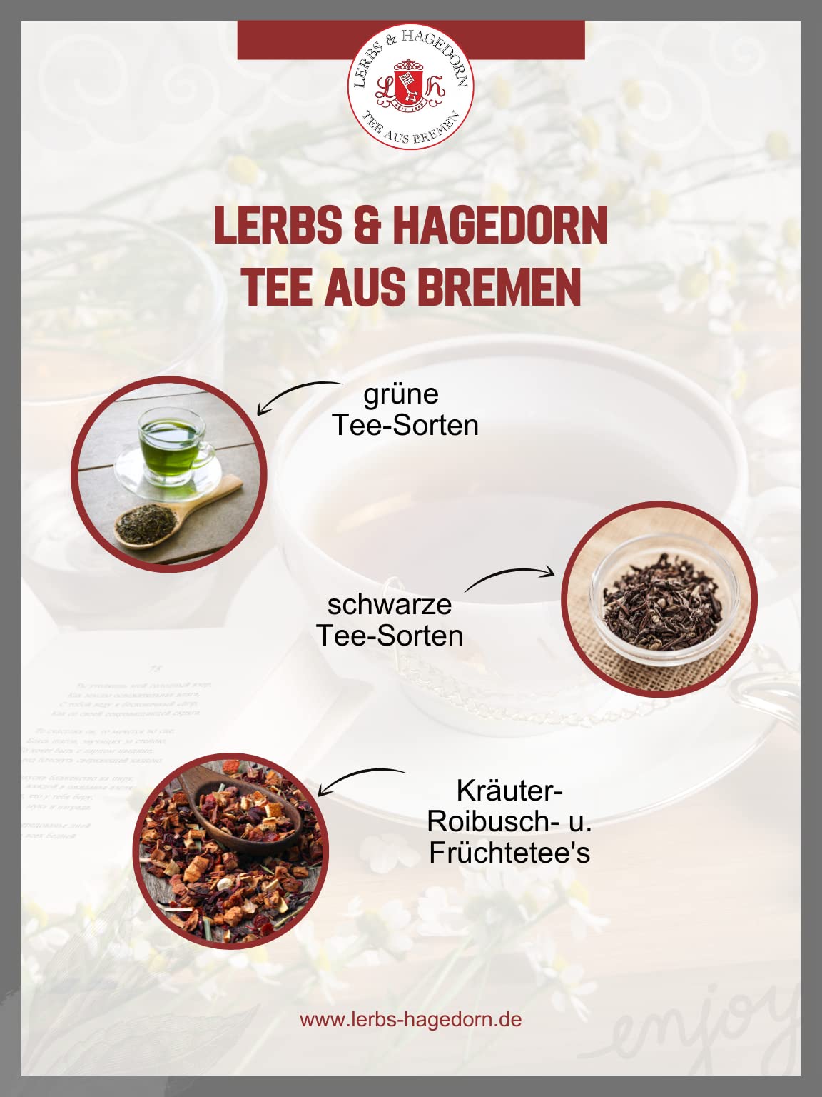 Lerbs & Hagedorn, Bio Tee China Pu Erh Tee |Weich, Aromatisch 1kg (ca. 81 Liter) Oolong-Tee, Traditionelle Fermentation