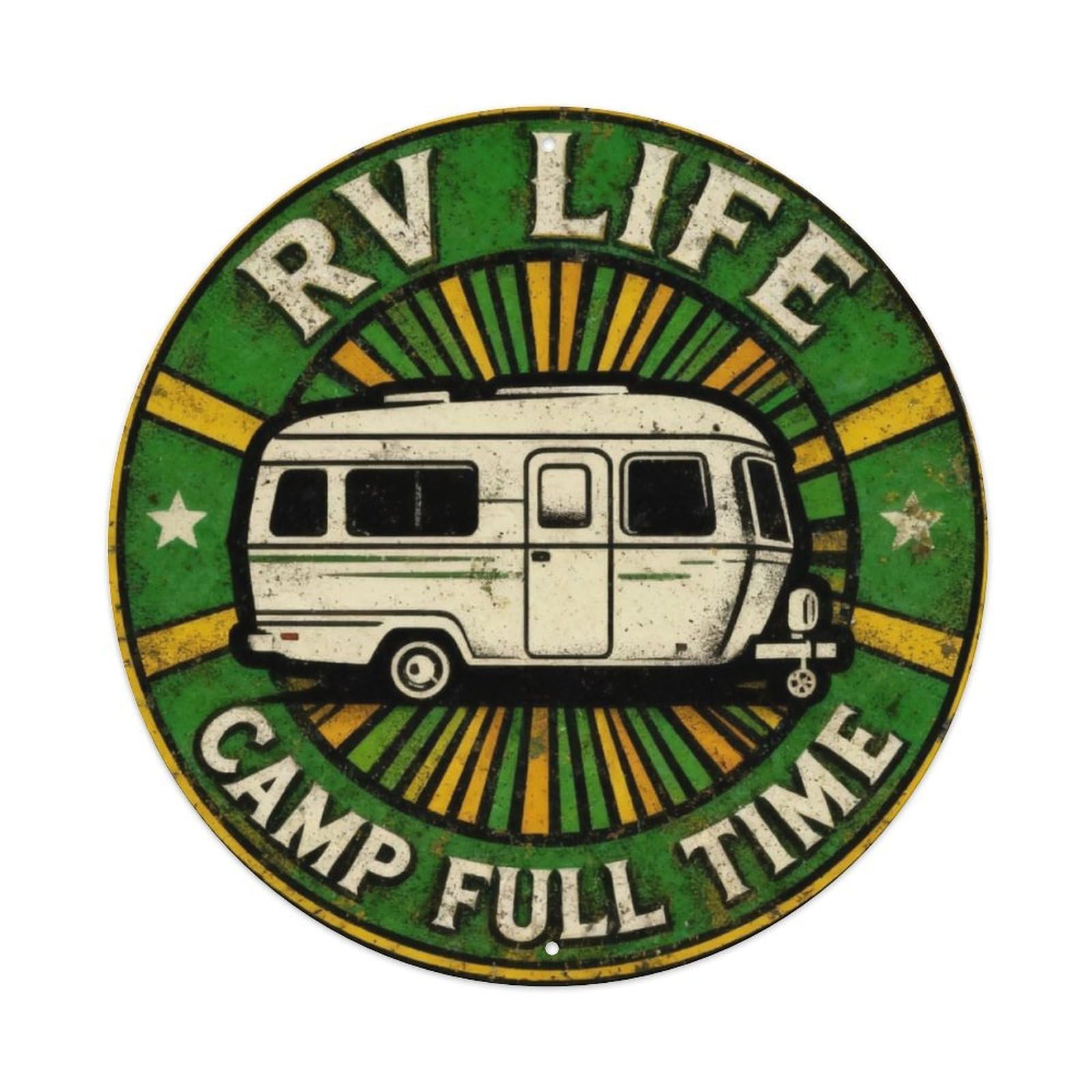 RV Camping Life Badge Metal Tin Sign Plaque