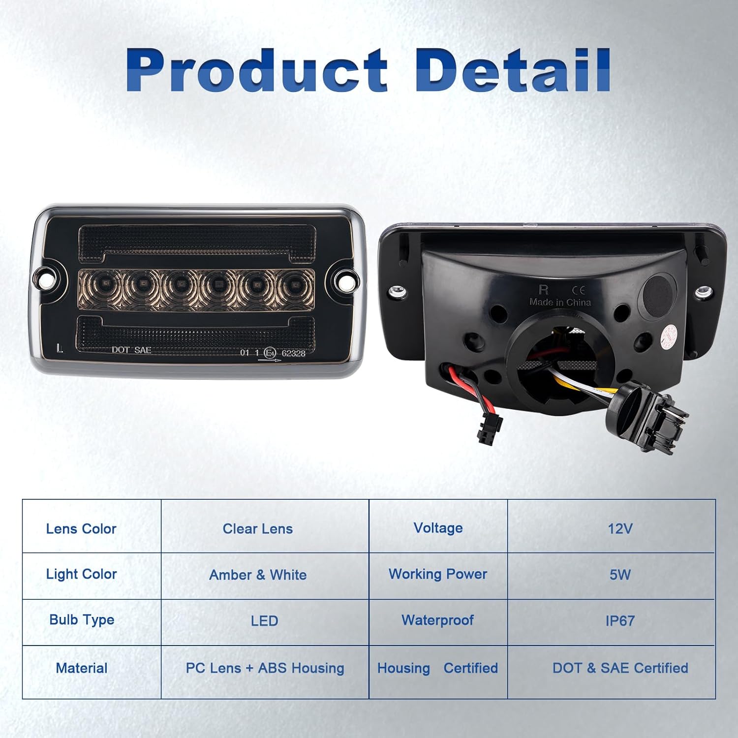 LED Front Corner Marker Lights Compatible with Wrangler TJ 1996-2006 ONLY, Amber Dynamic Sequential Turn Signal Light, White Daytime Running Light, Smoked Len