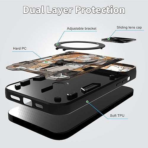 Vista 225 de Funda protectora híbrida para Samsung Galaxy A53 5G de 6.5 pulgadas y anillo giratorio de 360 grados, función atril, híbrida, de doble capa