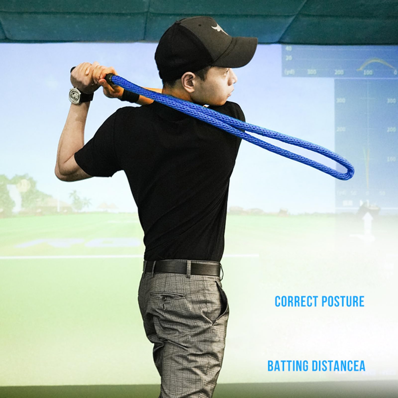 Tragbares Golfschwung Übungsseil, Übungsseile, elastisches Trainingswerkzeug, Seil, Golfzubehör, einfach zu bedienende Schwungübung