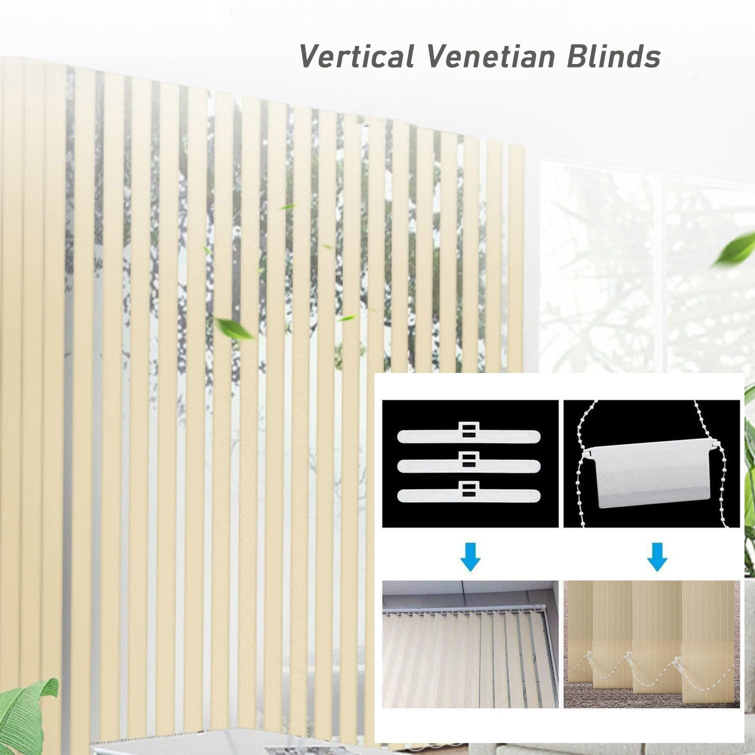 Cum - Tenda oscurante verticale 60% gialla, 98 mm, isolamento termico, protezione UV, divisorio scorrevole, per casa e ufficio (90 cm x 210 cm)