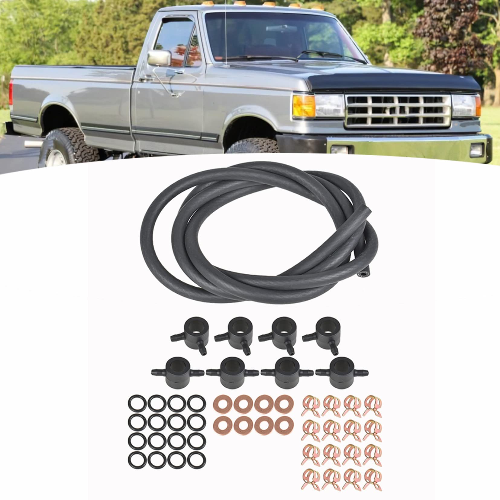 SEBLAFF Diesel Injector Fuel Return Line Kit Replacement for F-350 1983-1994