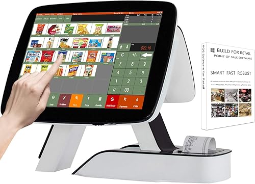 Miniatura 1 de ZHONGJI Caja registradora todo en uno con impresora térmica integrada Sistema de punto de venta con pantalla táctil para minorista POS Software SET01
