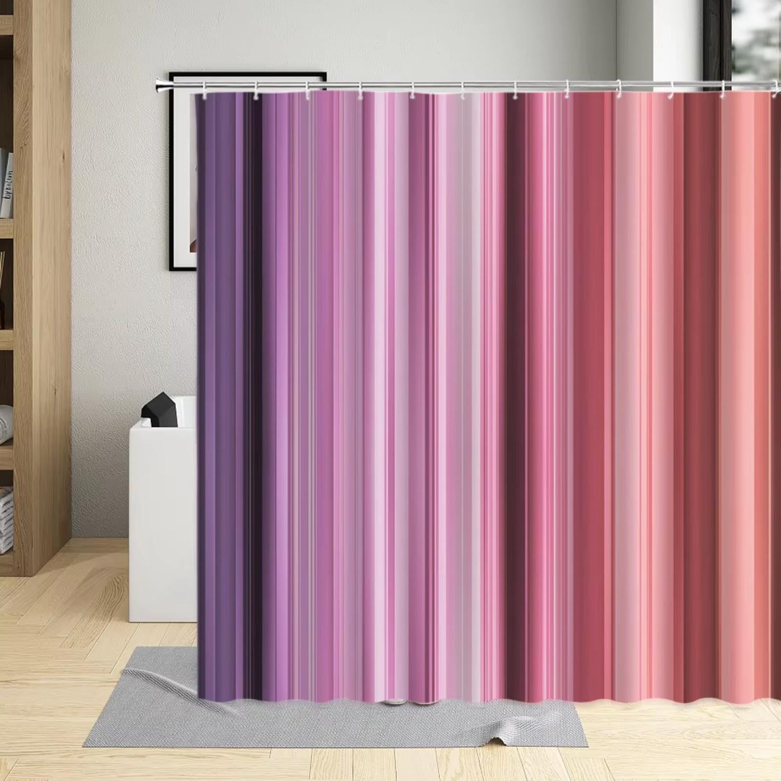Rideau de douche imperméable rayures colorées tissu polyester anti éclaboussure