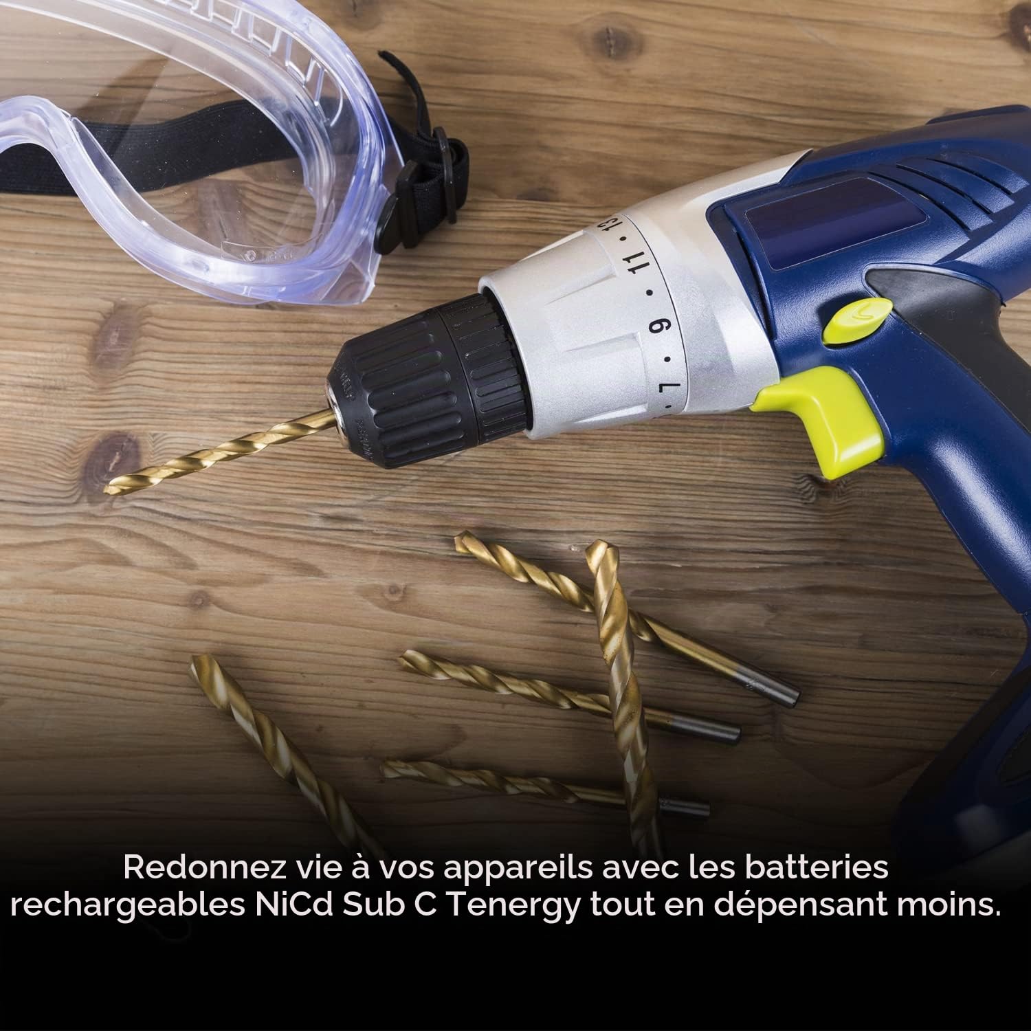 Tenergy Lot de 15 Batteries Rechargeables Sub C NiCd 2200 mAh pour Outils électriques, 1,2 V à Dessus Plat, Piles Sub-C Rechargeables avec languettes