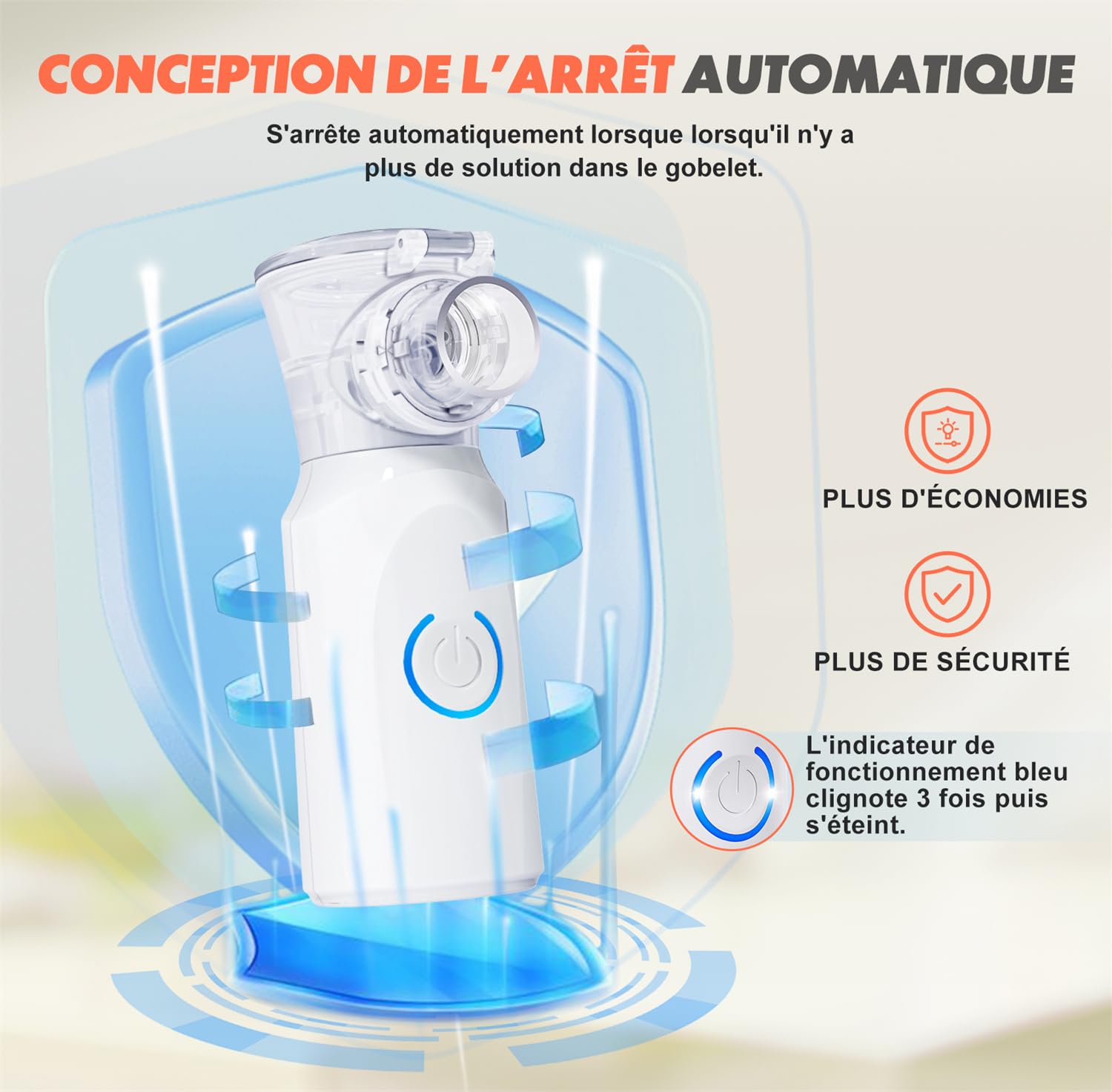 Nebulisateur pour Adultes, Nebulisateur Portable Rechargeable pour Adultes et Enfants, Inhalateur Silencieux pour Enfants avec 2 Masques et Embout Buccal, pour Usage Domestique et en Voyage