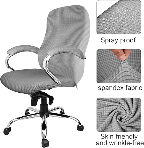 Miniatura 3 de Tatuo 3 fundas para silla de oficina y computadora, protector universal para sillas giratorias, extraíbles y lavables, fundas para reposabrazos de