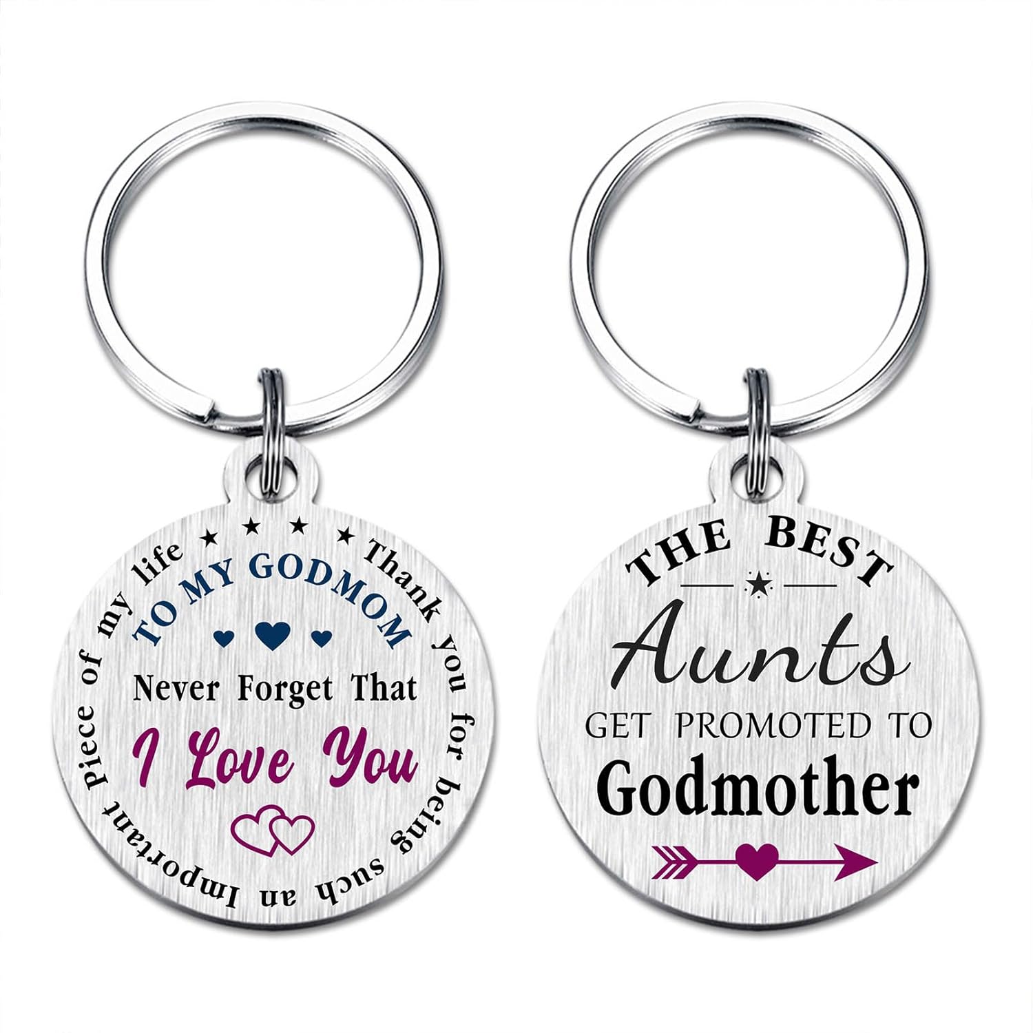 Viayen Godmother Valentines Day Gifts, Gift for Godmother Birthday Proposal Mother's Day Easter Keychain from Godchild