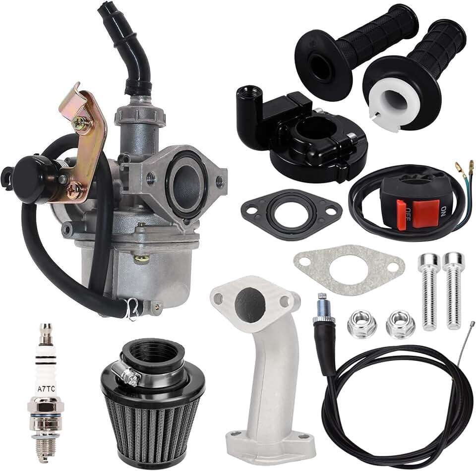 Kit de carburador PZ19 para quadriciclo 50cc 70cc 80cc 90cc 110cc 125cc ATV Dirt Pit Bike, durável, ideal para TaoTao Honda CRF, Quad 4 tempos chinês, ATV Go Kart Pit Dirt Bike (suporte)