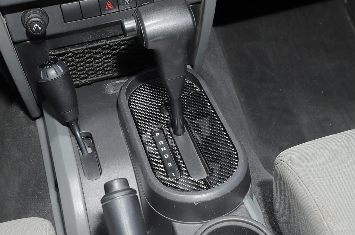 Center Consoles Gear Shifter Box Panel Cover Trim Carbon Fiber Gear Panel Frame Stickers Compatible with Jeep Wrangler JK JKU 2007 2008 2009 2010 Interior Accessories