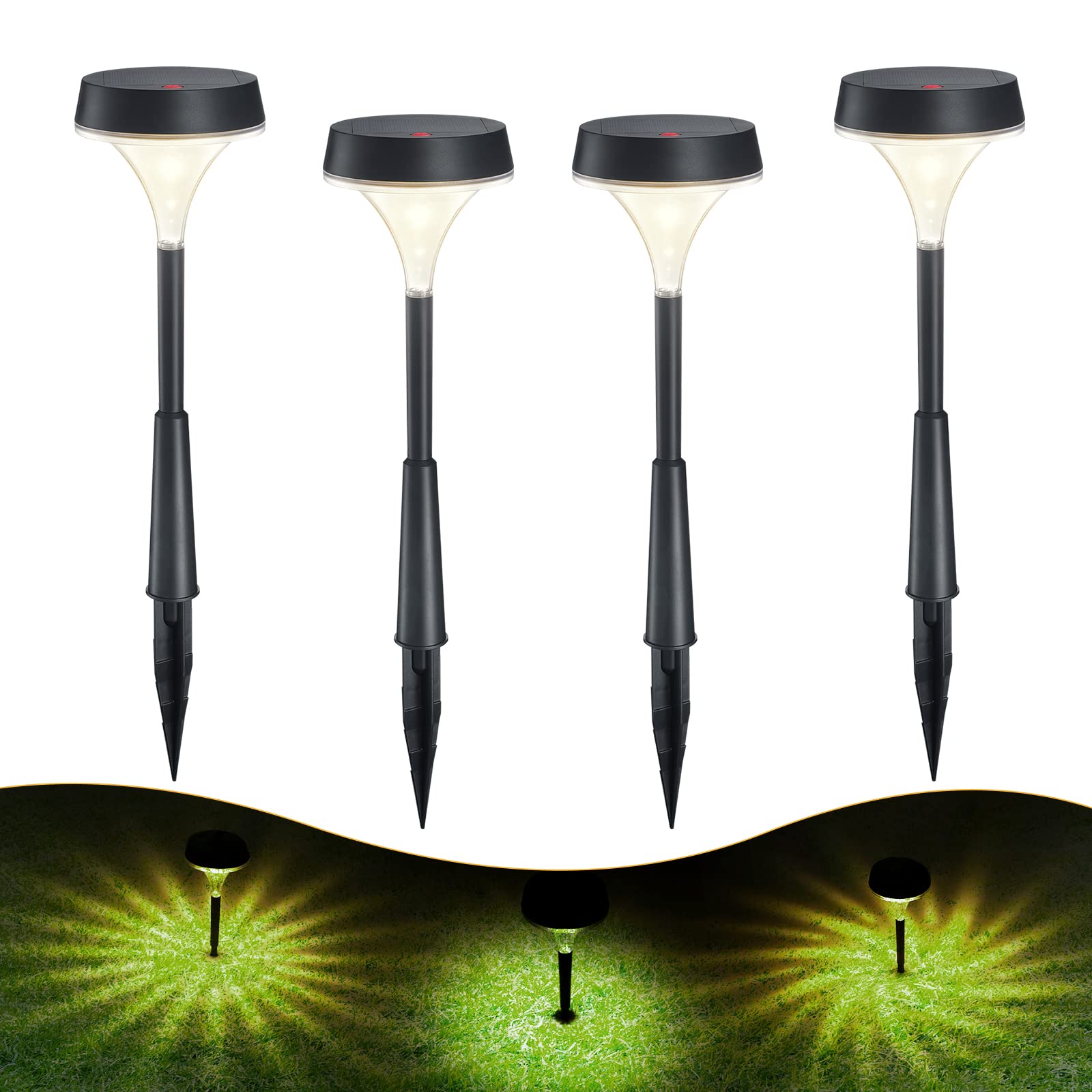Buy Linkind Solar Pathway Lights Outdoor, 4 Packs Solar Lights Garden