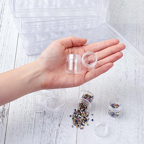 Miniatura 2 de Pandahall Contenedor de almacenamiento, Set de abalorio, Organizadores de cajas de almacenaje y botellas, transparente, 90 unidades de plástico