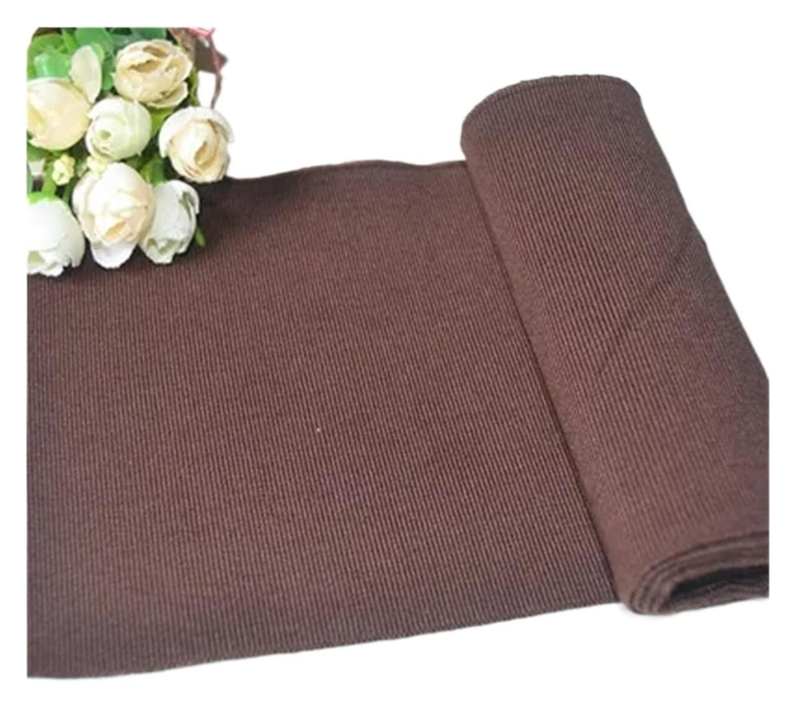 Rib Knit Cuff, Fine Ribbed Elastic Cuffs 15cm Wide 1m Multicolor for Neckline Hem Trouser Opening Sweater(Coffee)