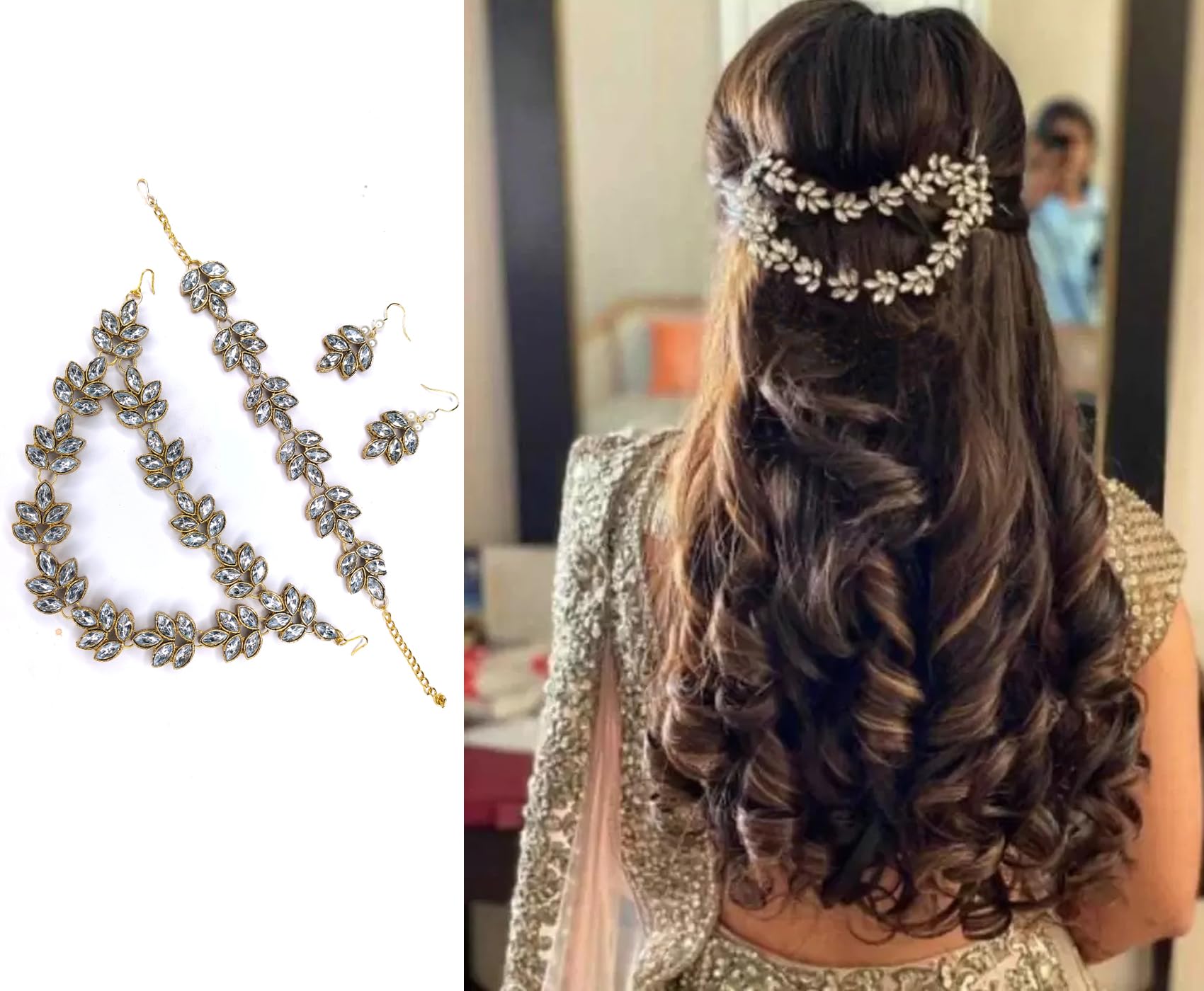 Rose Petals ® Golden Wedding Hair Accessories/Hair Pins/Juda Pins/Chain for Women and Girls (Set of 5 Pieces) (B0C9XCKGDX) Amazon Price History, Amazon Price Tracker