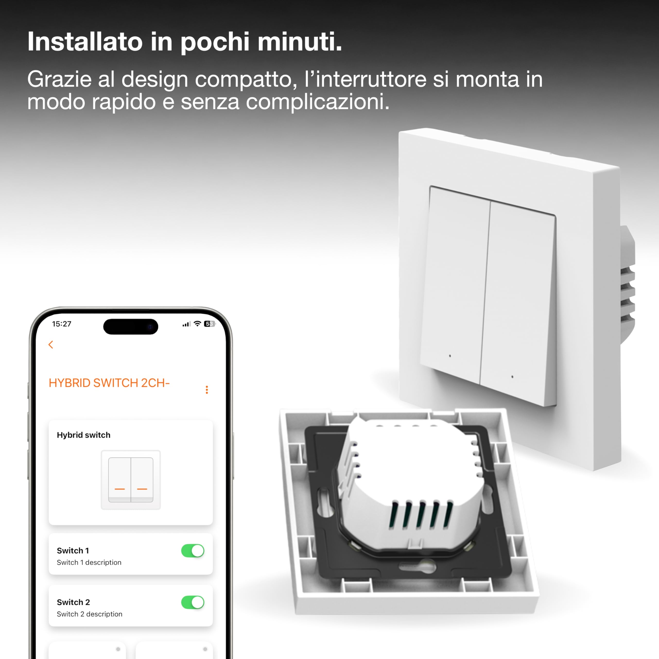OSRAM Interrupteur mural SMART+ WiFi Matter, 2 canaux, 16AX, IP20, blanc, | SMART+ MATTER Wall Switch, Plugs, Blanc, , pack de 1