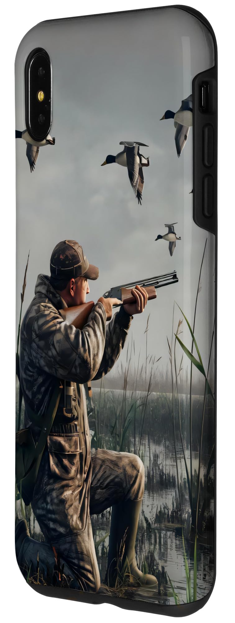 iPhone XS Max Duck Hunter Men Vintage painting Case - Image 2