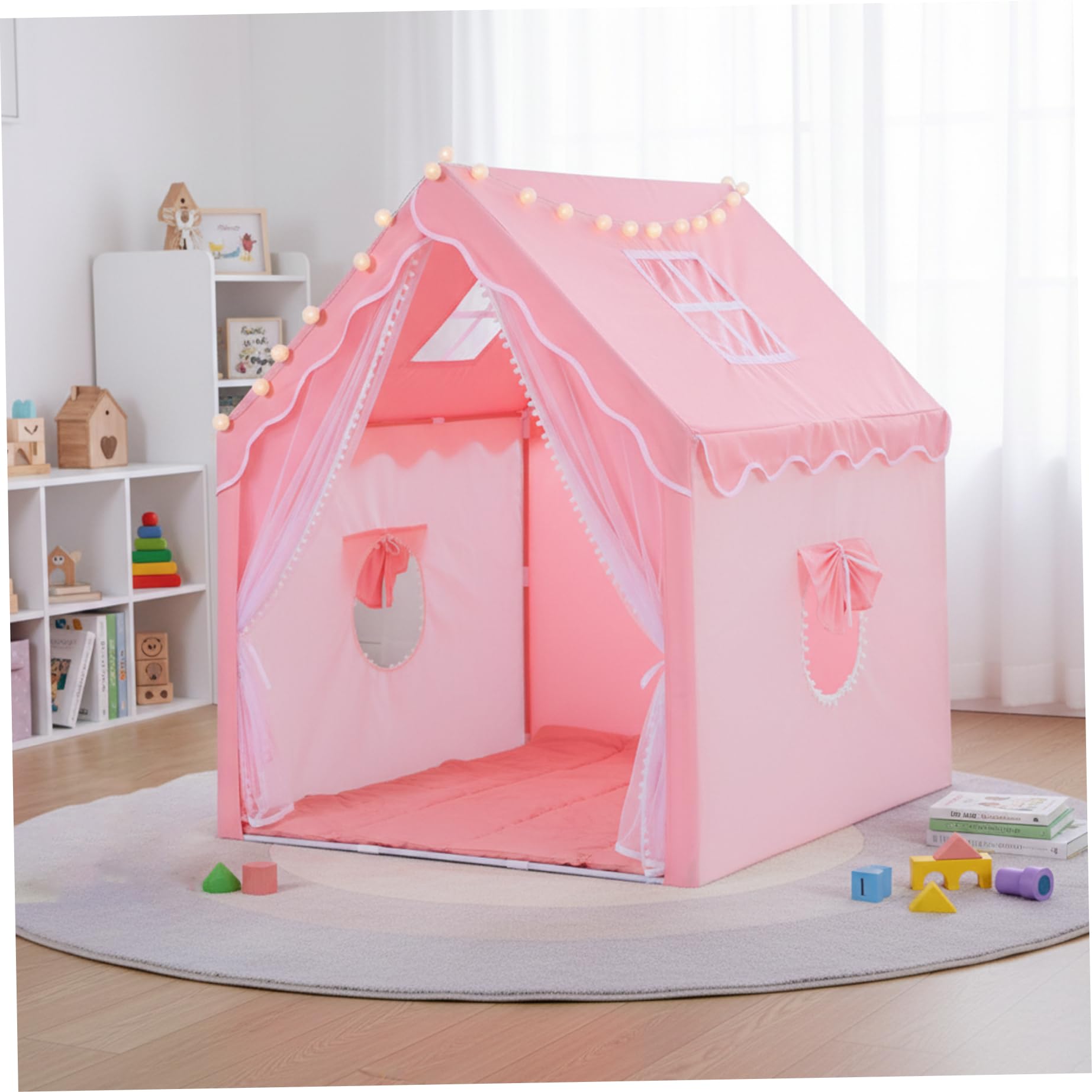 Kinderspielzelt für den Innenbereich, Prinzessinnen-Spielhaus mit Wolkendekor, geräumiges, faltbares Innenzelt für Mädchen und Jungen, fantasievolles Spielen für Mädchen und Kinder