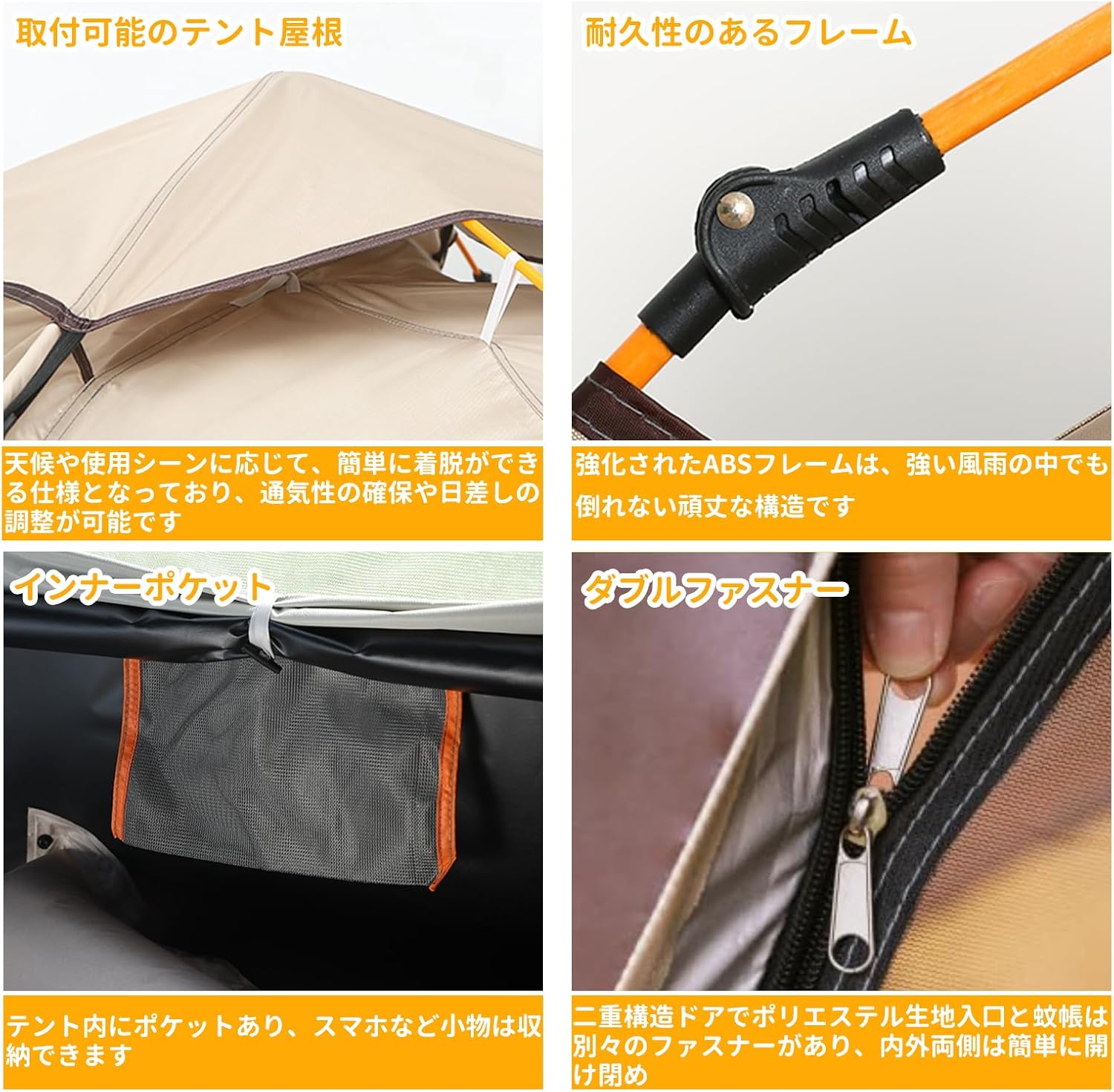 Galacthic ワンタッチテント 2-3人用 シルバーコーティング 自動開閉 5