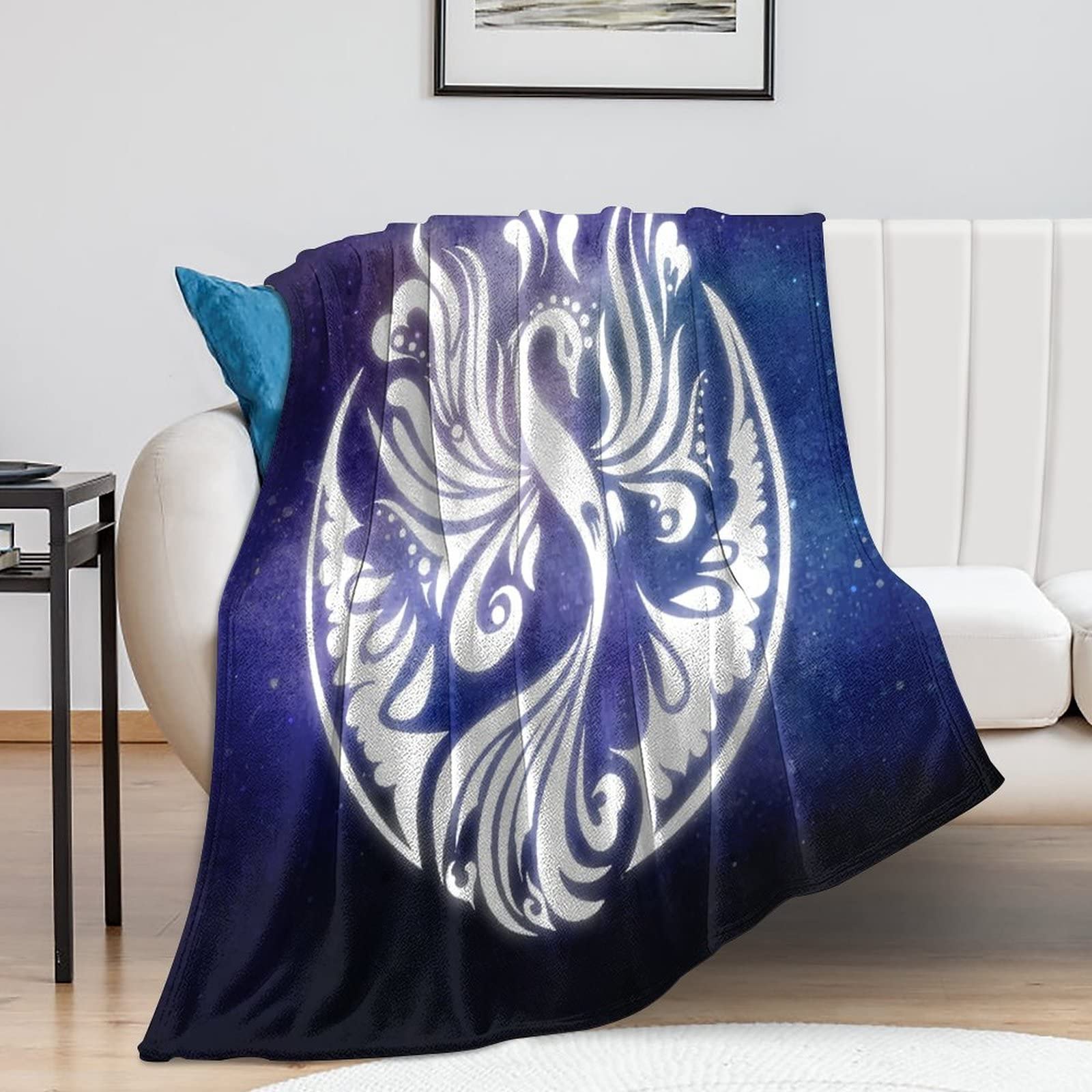 Couverture de lit vintage paon 152x203cm : l'idée cadeau de pendaison de crémaillère