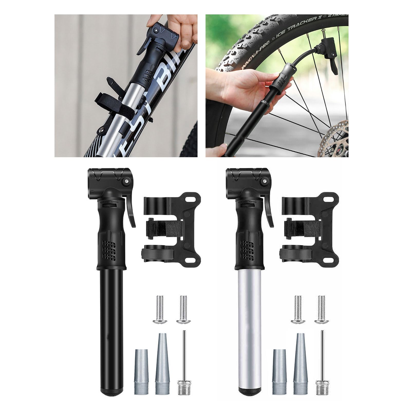 Bicycles Pumps Small Bicycles Tyre Pumps Bicycles Air Pumps Balls Pumps Inflator with Standard Bicycles Pumps Valves Set