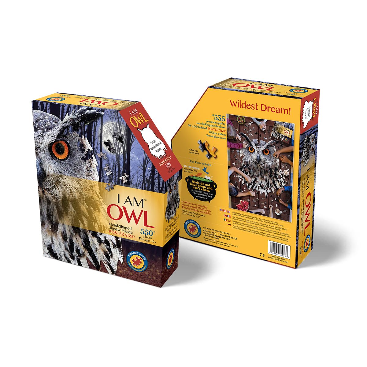 MADD 3013-IAMOwl CAPP 883013 Puzzle en Forme de Chouette, Contour de 550 pièces, pour Enfants et Adultes, Multicolore