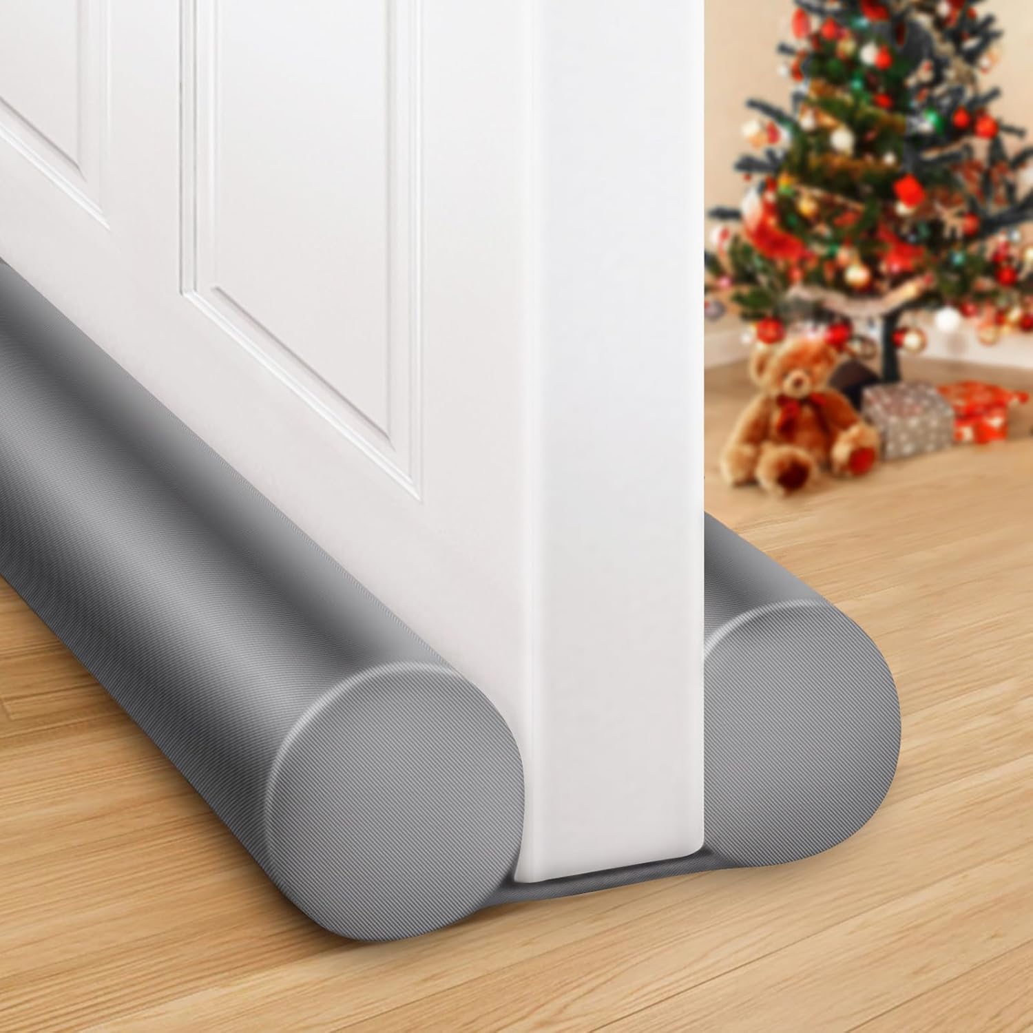 MAXTID Door Draft Stopper 36 Inch, Fits Door Gaps up to 1.7 Inch, Grey Under Door Sweeps Weather Stripping Large Door Noise Blocker Sound Proof Guard 36" (Up to 1.7" Gaps) Gray