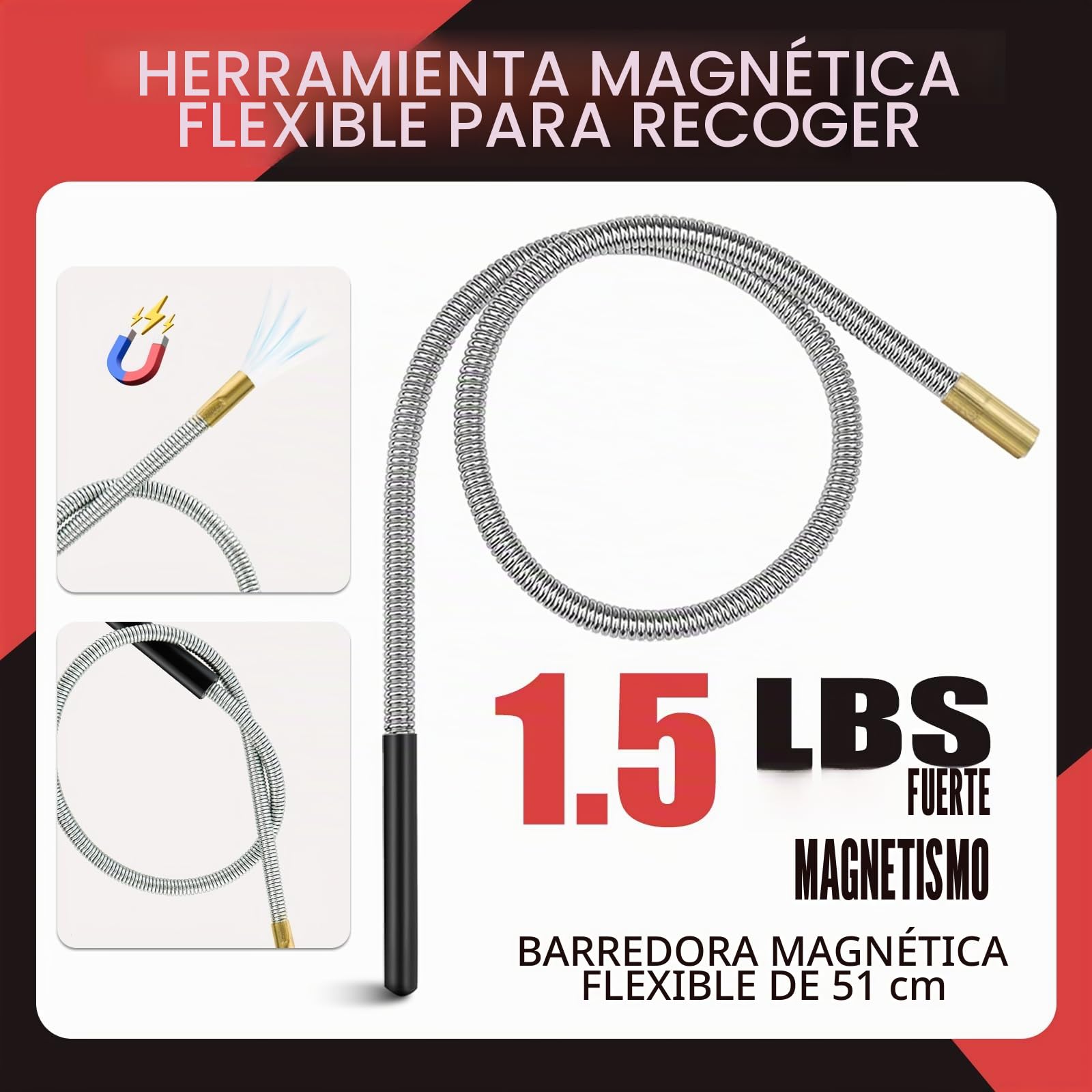 4 PCS Herramienta Magnética Extensible de Recogida con Bandeja Magnética Varilla Magnética Telescópica Flexible, Elevador Magnético Pinza de Varilla para Recoger Piezas Automóvil Objetos Metálico
