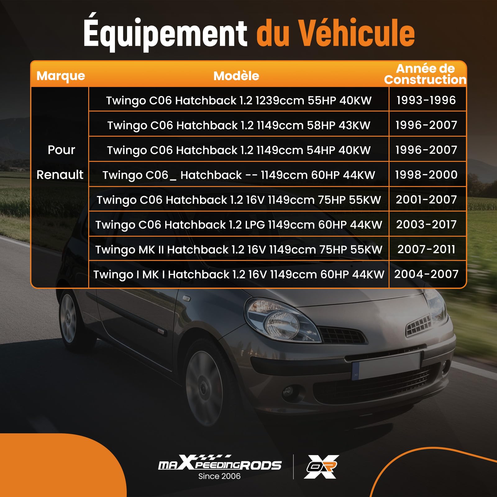 maXpeedingrods Moteur essuie glace avant pour Renault Twingo 7701036015