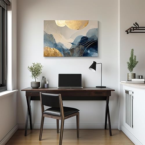 Miniatura 70 de Lienzo artístico para pared, pinturas de arte abstracto, fantasía azul, grafiti colorido sobre fondo blanco; decoración artística moderna para sala