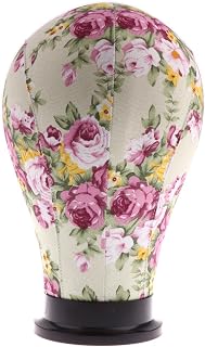 Vintage Flower Mannequin Manikin Model Cork Head Canvas Block Hat Caps Wigs Making Display Holder Rack Stand for Retail Store Hair Salon Home Decor 24'' - 2#