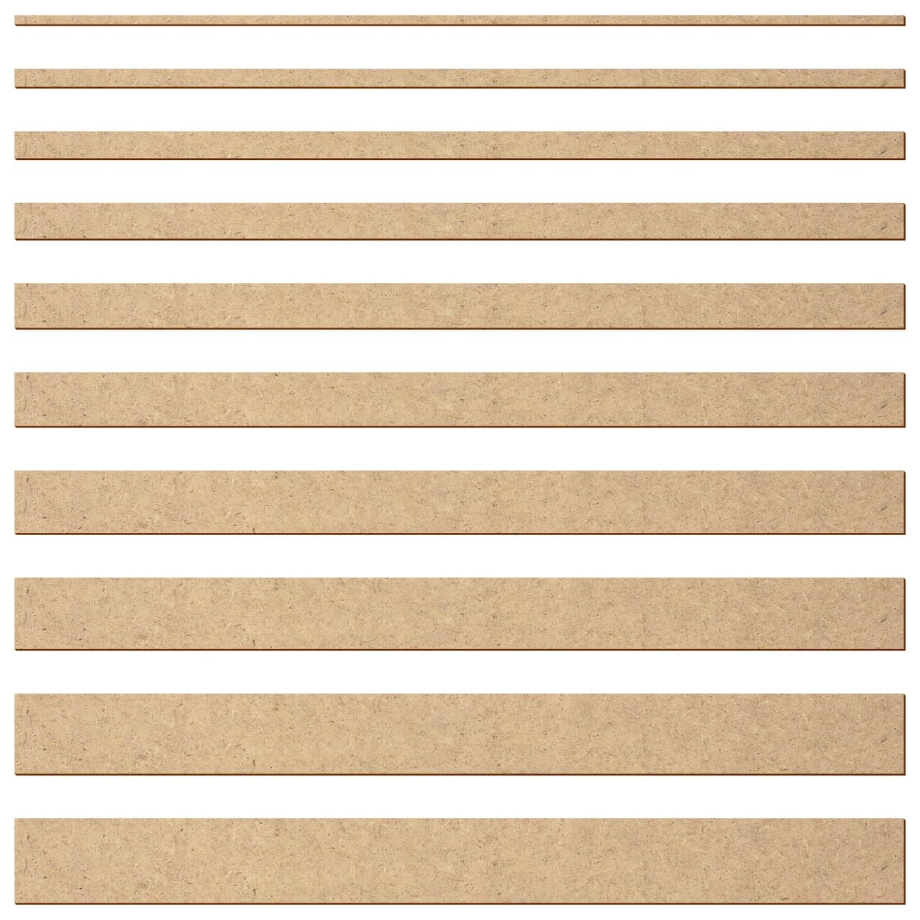 Listones de MDF y HDF de 3 mm, 100 cm de largo, ancho de 1 a 10 cm a elegir, paquete con: 10 unidades, ancho: 10 cm