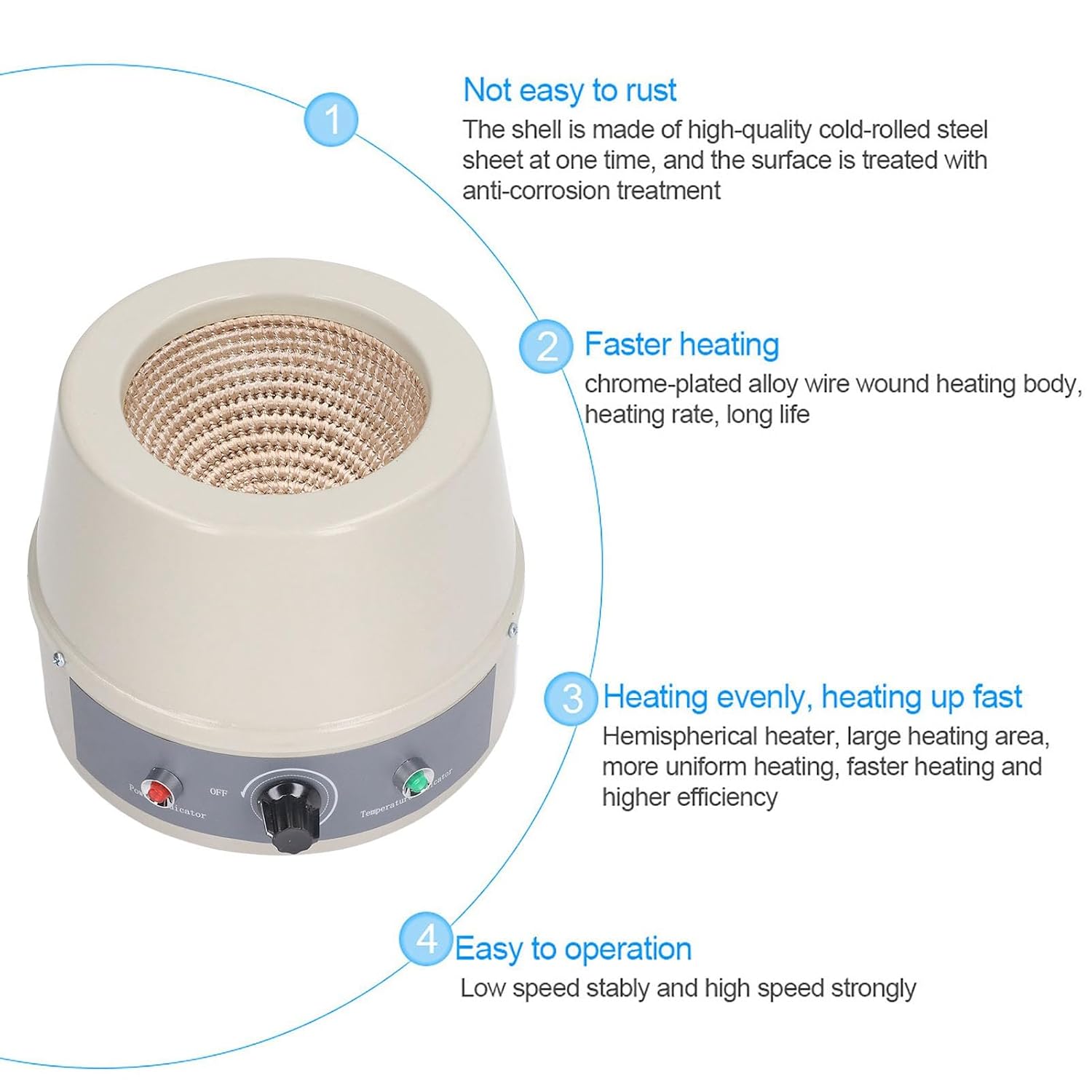 500ml Laboratory Heating Mantle - Professional Electric Temperature Constant Heating Equipment for College Laboratories, Petrochemical, Pharmaceutical Industries (US Plug 110V)