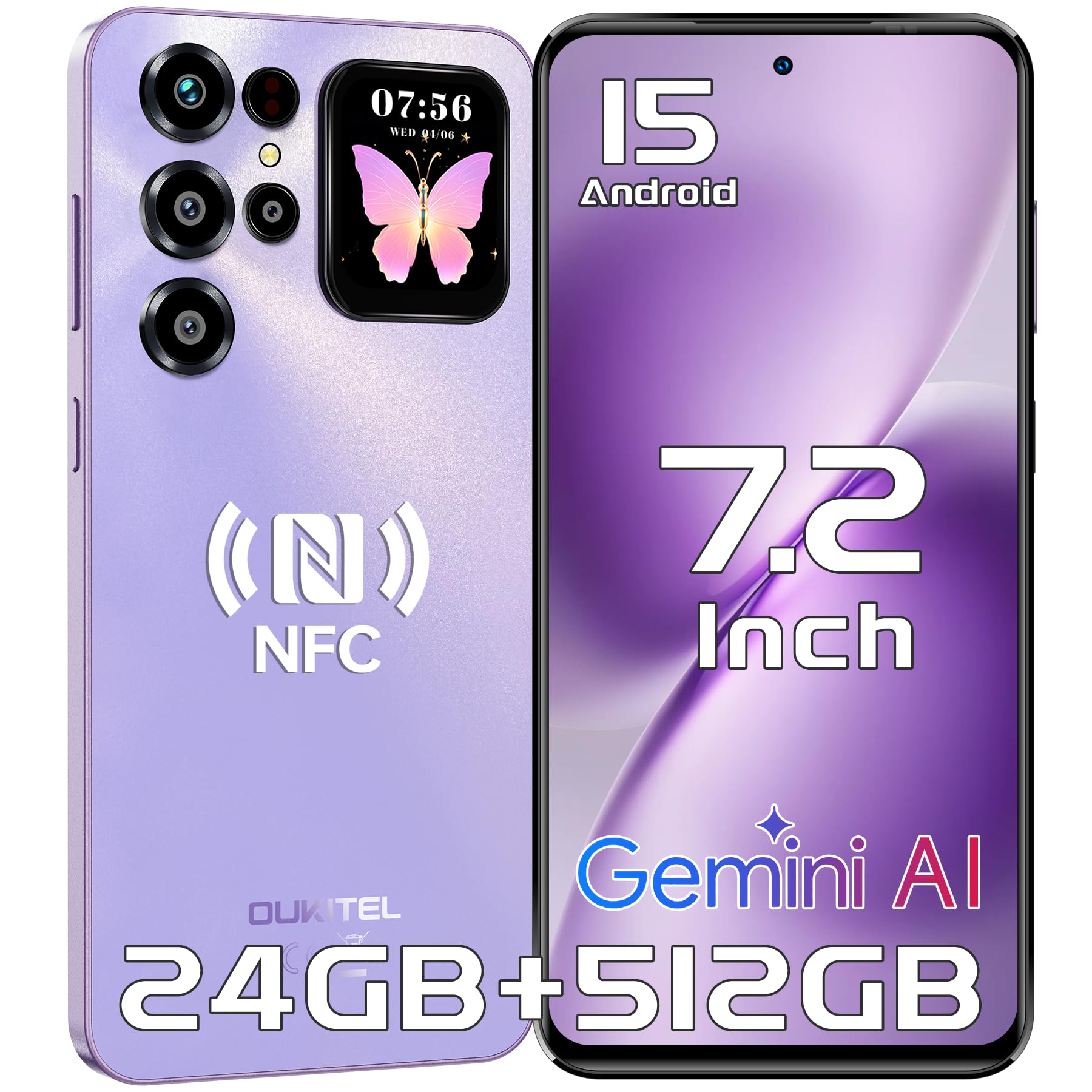 OUKITEL C68 Plus Handy ohne Vertrag - 24GB+512GB/1TB mit 7,2