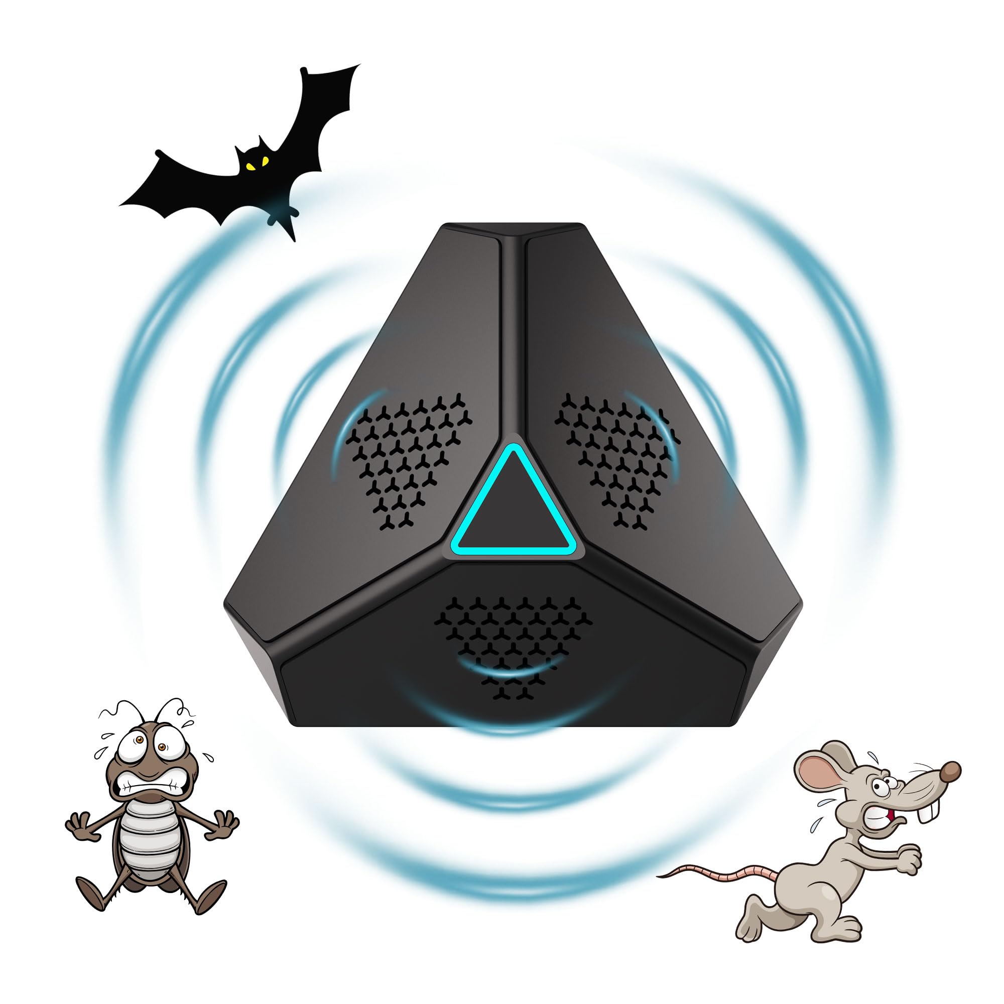 Repellente Per Topi A Ultrasuoni 360° Con Luce LED – Dissuasore Elettronico Per Roditori E Insetti