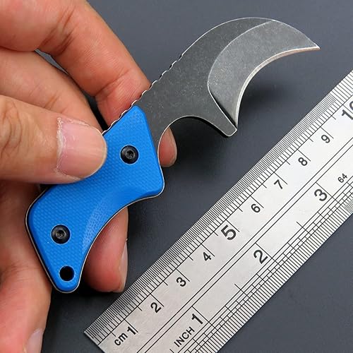 Miniatura 6 de Ccanku C1294 Cuchillo de hoja fija, hoja 9Cr18Mov G10 mango EDC herramienta cuchillo de cuello para exteriores, campamento, senderismo, pesca con