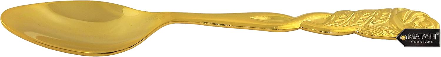 Matashi 24K Gold Plated Sugar Bowl, Honey Dish, Candy Glass Bowl – Flower & Vine Design with Spoon – Mother’s Day, Birthday, Anniversary, Christmas - Gift for Mom, Wife, Aunt, Grandma