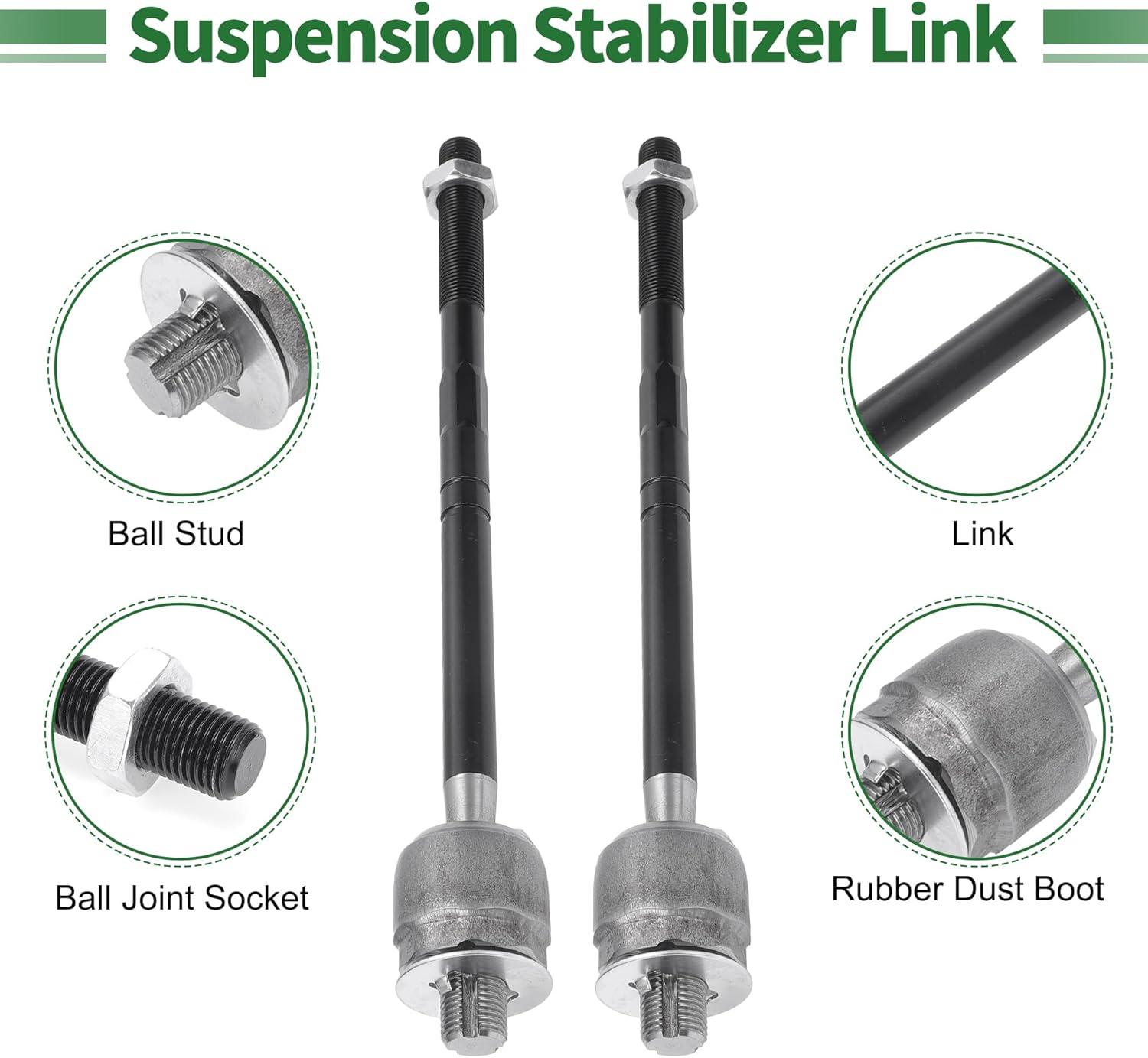 X AUTOHAUX 8 Pcs Front Suspension Kit Inner Outer Tie Rod Ends Front Rear Sway Bar Link for Ford Explorer 2006-2010 No.K7275/K80898/ES80786/EV800278